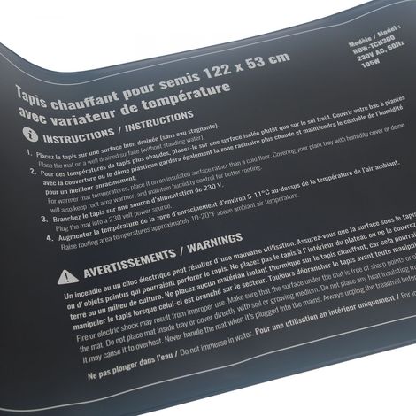Tapis chauffant 105W - Avec variateur - RODWIN Electronics (1/4)