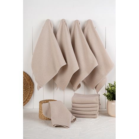 Set di strofinacci da cucina Set 90% Cotone / 10% Poliestere Beige 270 gr/m²