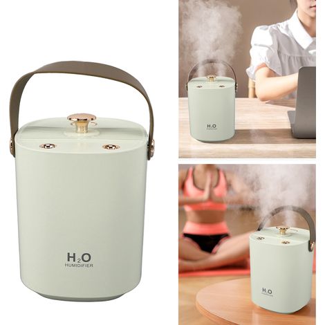 Humidificador USB de 1,2 litros con dos boquillas pulverizadoras, iluminación LED, portátil y silencioso, ideal para la oficina y el hogar. (1/5)
