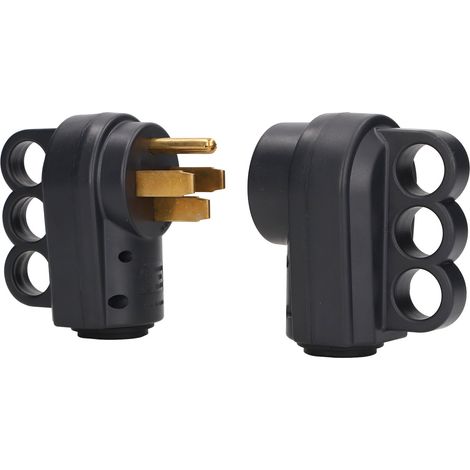 Kit adaptateur de prise secteur pour camping-car (mâle/femelle) avec anneau de traction arrière et fiche industrielle 4 broches 125 V 50 A