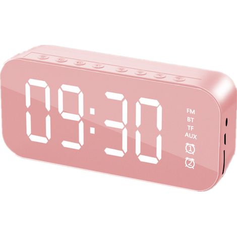 Réveil numérique LED multifonction avec enceinte Bluetooth, affichage digital clair, design moderne et compact, horloge de chevet idéale pour chambre, bureau et maison