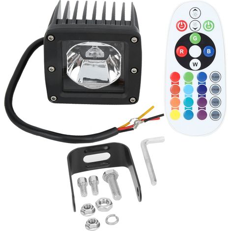 Lampe Carrée LED avec Télécommande 10-30V Antichoc IP67 Étanche (1/5)
