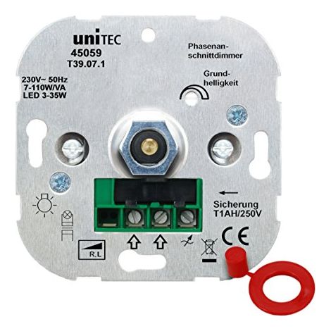Unitec 45059 LED – Dimmer 3 – 110 W, plastica, bianco, 5,5 x 7,50 x 7,50 cm (1/2)