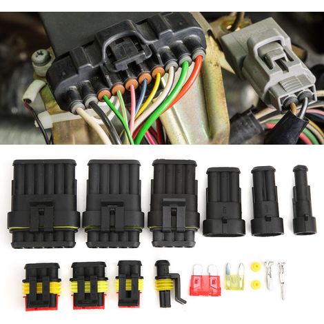 Kit de 240 Pièces de Connecteurs Électriques Imperméables pour Automobile avec Bornes et Fusibles - 1 à 6 Broches (1/4)