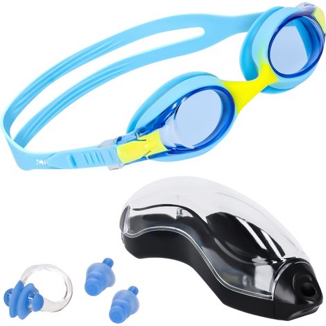 Occhialini da nuoto per bambini per la piscina ANTI-APPANNAMENTO - blu+giallo OK03