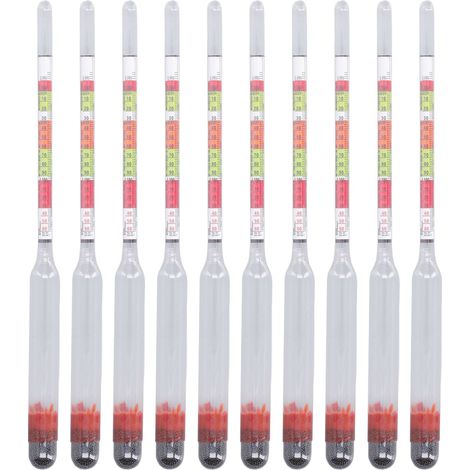 Kit de 10 hydromètres en verre à triple échelle pour la bière et le vin, idéal pour la maison. (1/5)