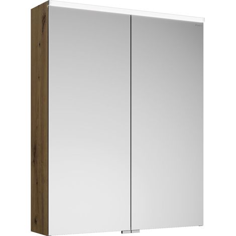 burgbad Eqio armario con espejo con luz LED superior e