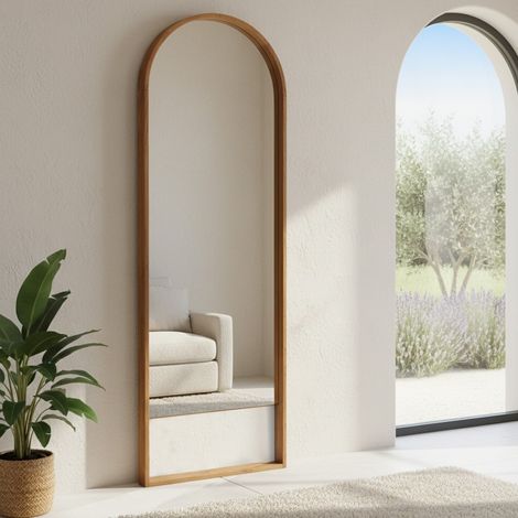 SIXTINE - Miroir 70x210cm en bois de teck recyclé (1/5)
