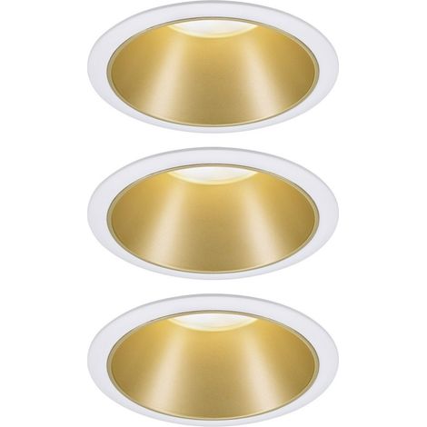 Paulmann 93406 Cole Coin Einbauleuchte 3er Set  LED  6.50 W Weiß, Gold