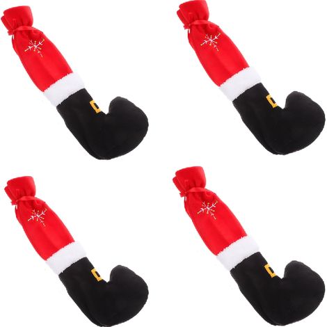 Couvre-Pieds De Chaise - Tissu Épais 220 G/M² - Pour Décoration De Table De Noël - Lot De 4 (1/5)
