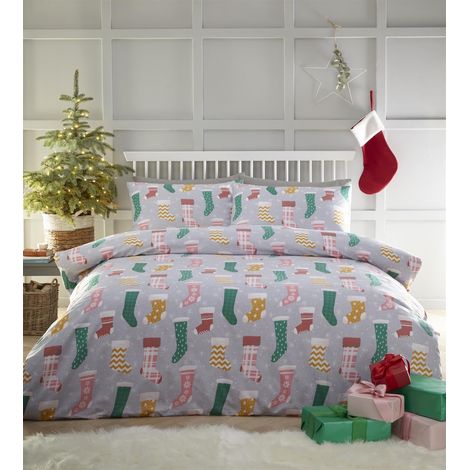Parure de lit avec Housse de Couette et Bas de Noël Multicolore King Size (1/3)