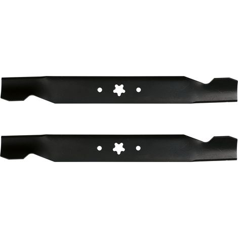 2 - Lame de tondeuse - Accessoire de coupe - Fixation étoile 5 branches - Compatible Husqvarna et Jonsered - Acier trempé - Noir - 49x3,5cm