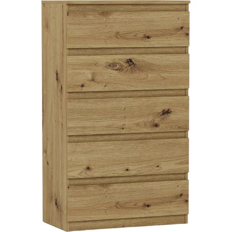 Hohe Flurkommode mit Schubladen, Artisan - 70 x 40 x 121 cm - Modern R5 (1/5)