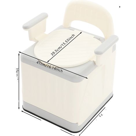 Tragbarer Toilettensitz, leicht, platzsparendes Design, grau (1/2)