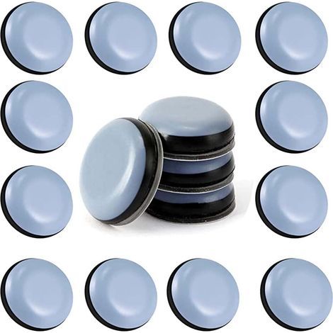 24pcs Patins en Teflon pour Meubles 25 mm (Rond) - Patins glisseurs pour Meubles - Planeur Patins pour Meubles en Téflon Auto-adhésif Patins de Meuble pour Chaise Canapé Bureau Table (1/5)