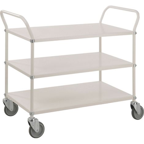Kongamek Etagenwagen mit 3 Böden 900x440mm in Weiß mit Bremse
