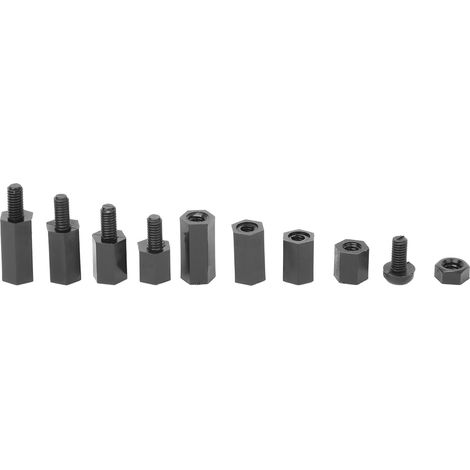 300 vis à entretoise en nylon FFFM M3 pour usages multiples (noir) (1/5)