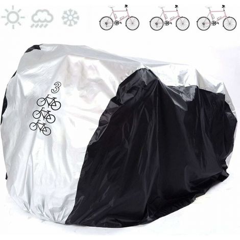 Outdoor Bike Cover Anti-UV Dust Protection Resistant Waterproof Rain for Bike Bicycle Cycle Scooter Cover Road Mountain Waterproof Bike Cover, L (for 3 bikes) (1/5)