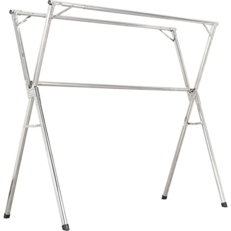 TrAdE Shop Traesio - Stendibiancheria A 3 Barre Bucato Pieghevole Appendiabiti Aste Superiori Regolabili 69729 - (1/5)