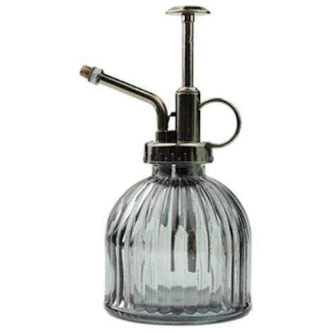 Arrosoir en verre pour plantes, 200 ml, arrosoir vintage, avec pompe supérieure, utilisation à une main pour le nettoyage (cendres).