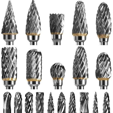 20pcs Carbide Router Bit Set, Tungsten Steel Rotary Burrs, Diameter 1/8", for Woodworking and Polishing. (1/5)
