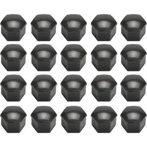 Cache-poussière décoratif en plastique noir pour moyeu de roue de voiture de 17 mm - (1/5)