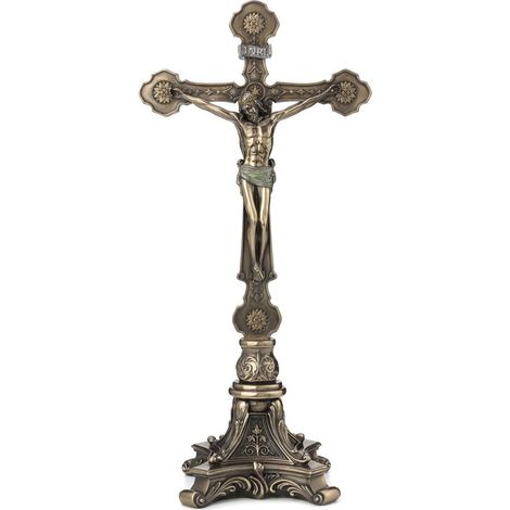 Signes Grimalt Figura Bronce Figuras  Jesús En La Cruz  Bronce Bronce Dorado 10x15x32cm 22283