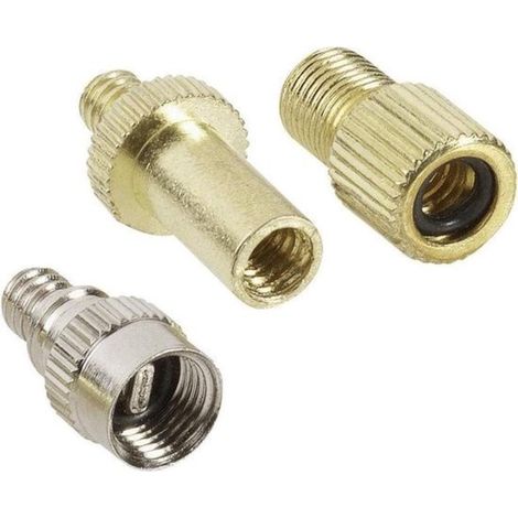Lot de 3 adaptateurs de valve de vélo - Adaptateurs pour valve française - Embouts de valve vélo - Accessoires de gonflage - Adaptateurs pour pompe et pneus (1/2)