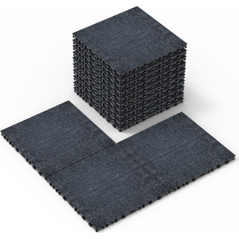 CHICFURN Piastrelle da terrazza a incastro 30,5 x 30,5 x 2 cm grigie, set da 36, interno/esterno (1/5)