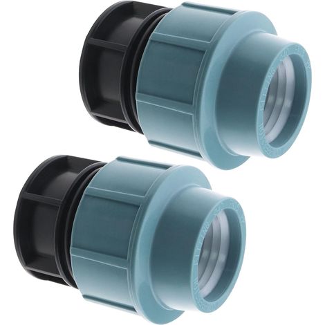 2pcs Raccord de Compression d'extrémité de Tuyau d'eau en PE Raccord de Compression de Tuyau Accessoires Bouchon d'extrémité de Tuyau d'eau pour Systèmes d'irrigation 40mm (1/5)