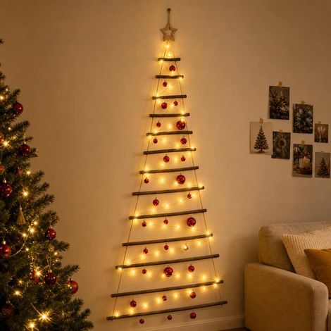 vidaXL Árbol de Navidad colgante con bolas 180 cm 100 LED (1/5)