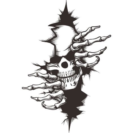Crâne Tête De Mort Skull Horreur 22x32cmStickers Décalque Autocollant Sticker Pour Voiture Véhicule Automobile Autocollant (1/5)
