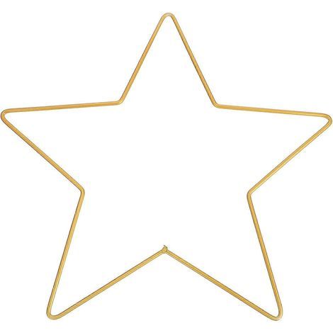 Décoration murale suspendue en métal avec cadre en forme d'étoiles (30 cm x 3 mm), pentagramme vitré, ornement décoratif pour fenêtre, pour la maison ou un magasin (doré).-32X30cm-Golden (1/3)