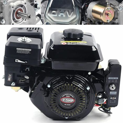 Benzinmotor, 7,5 PS Elektrostart Standmotor Kartmotor Antriebsmotor mit Seilzugstart, 4-Takt,1 Zylinder 210CC Hubraum