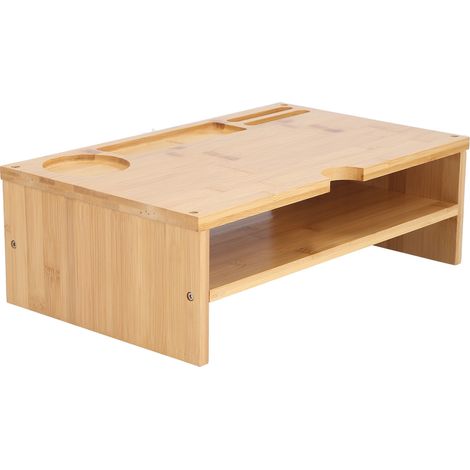 Monitorständer aus ergonomischem Bambus, praktischer Computerständer für Laptops und PCs, Primärfarbe (1/5)