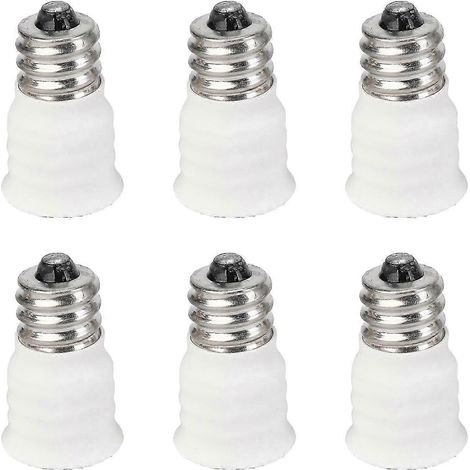 Lot de 6 adaptateurs de douille pour ampoules LED blanches E12 vers E14 de haute qualité (1/5)