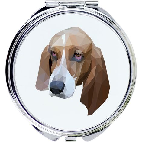 Basset Hound - specchio con foto e iscrizione geometrica di Art-Dog (1/3)