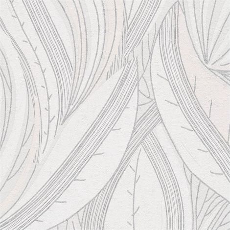 Graphic wallpaper wall Profhome 786555 hot embossed non-woven wallpaper textured with floral ornaments and metallic highlights white silver light grey 5,33 m2 (1/5)