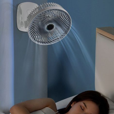 Ventilateur USB Portable Ventilateur Murale Rechargeable 3 Vitesses Silencieux Puissant Ventilateur de Bureau Compact pour Maison Bureau Dormitory (1/5)