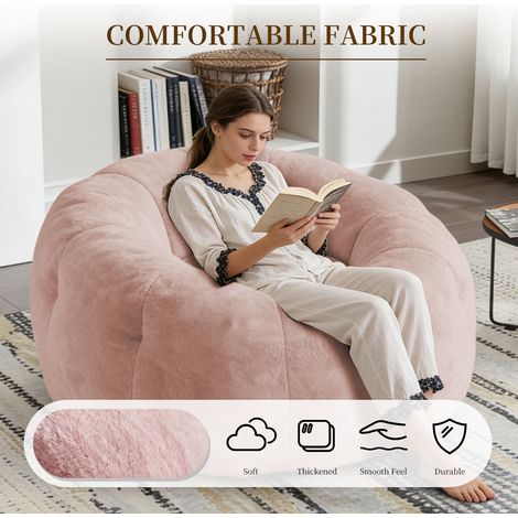 Grand pouf rond de détente avec une stabilité accrue pour une relaxation polyvalente dans le salon et la chambre à coucher (1/5)
