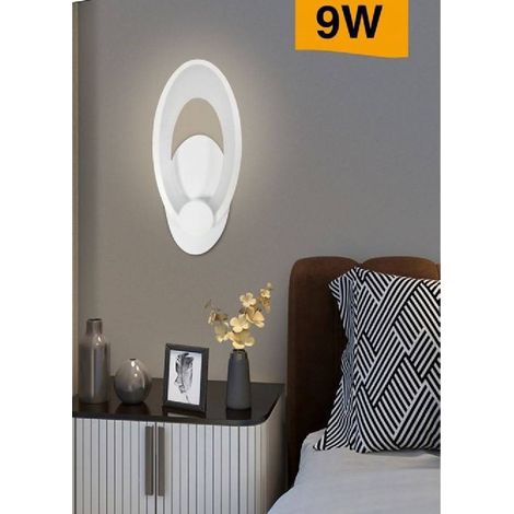 Trade Shop - LED APPLIQUE FORMA OVALE TO PARETE 9 WATT BIANCA TRE COLORATIONEN VON LIGHT E25-3C - (1/3)