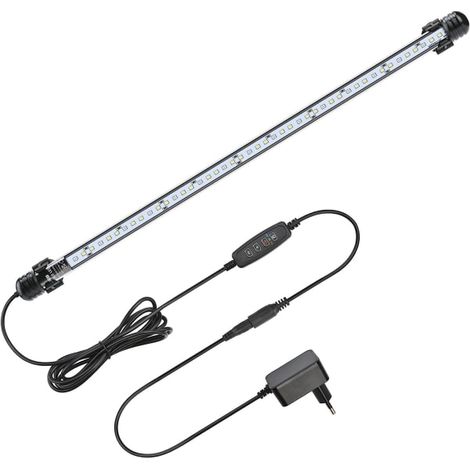 Lampe aquarium LED 4W 230LM, éclairage submersible blanc et bleu, minuterie intégrée, intensité réglable pour réservoir d'eau douce et marin, lot de 1