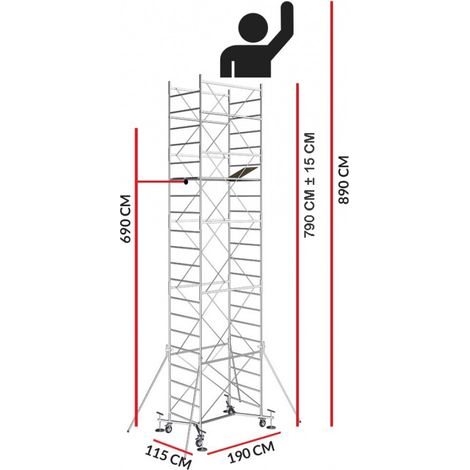Echafaudage M5 EASY (Hauteur de travail 8,90 m)