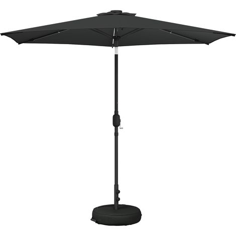 Parasol da giardino con luci LED e base 270 x 270 cm Poliestere vidaXL (1/5)