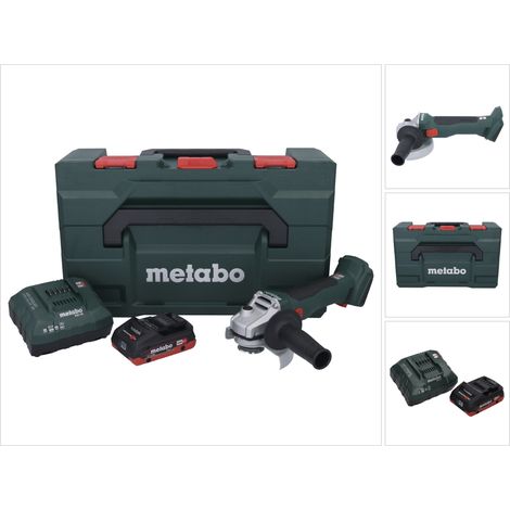 Metabo W 18 L BL 9-125 Amoladora angular sin cable 18 V 125 mm sin escobillas + 1x batería 4,0 Ah + cargador + metaBOX