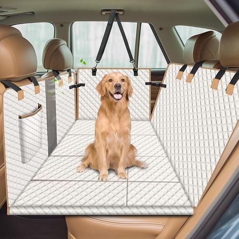 Dog Car Protection, Rear Seat Cover, Beige