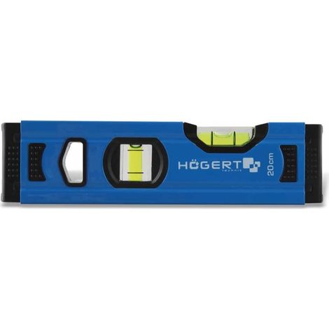 Hogert - Niveau en aluminium - 20 cm - 2 niveaux u00e0 bulle - Ru00e9f : HT4M001-D