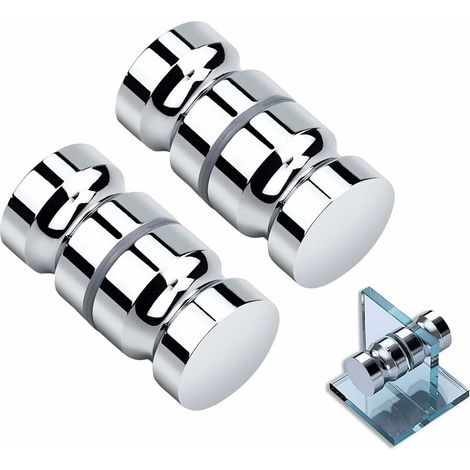 Set of 2 Shower/Bath Door Handles,Stainless Steel Door Handle,Sliding Shower Door Handles Glass Shower Door Handles,for Bathroom Kitchen Home Office Hotel (Silver White) (1/5)