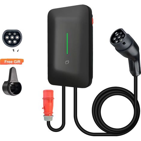 Estación de carga para vehículos eléctricos, control inteligente, corriente ajustable, 11 kW, TIPO 2 (1/2)
