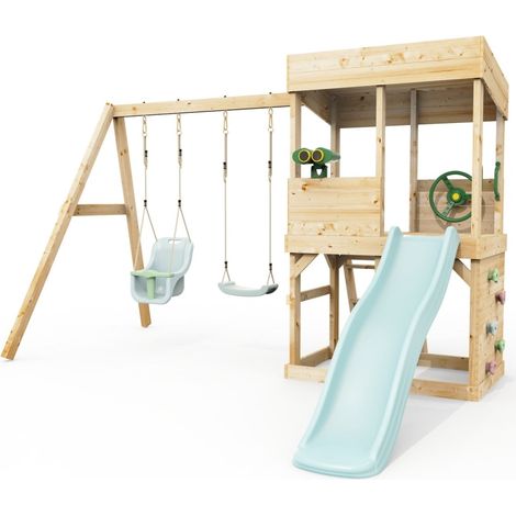 Rebo Lookout Tower with Double Swing, Wave Slide and Adventure Pack (1/4)